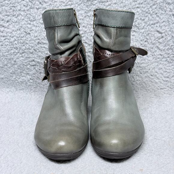 Pikolinos Verona Womens Size 36 US 5.5-6 Ankle Boots Sage Green Leather - Picture 2 of 9